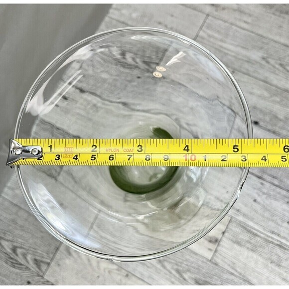 Vintage Mid Century Vase Venetian Tall Fluted Hand Blown Glass Clear - Picture 9 of 11